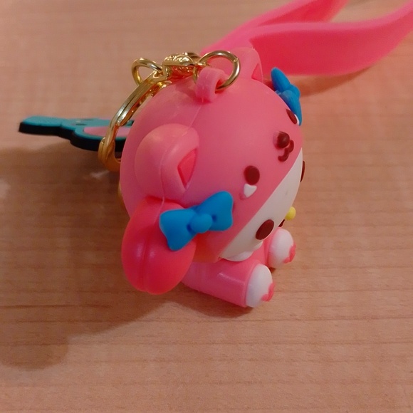 🆕 Sanrio My Melody Bear Suit Figurine Keychain Bag Clip - Picture 5 of 10